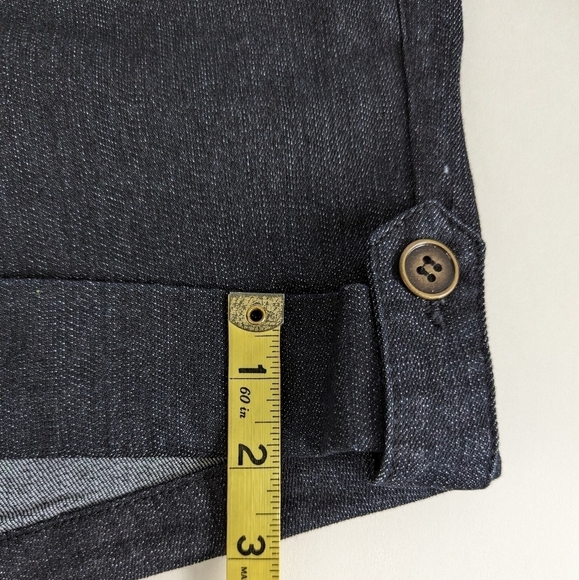 Miss Demeanor Button Cuffed Dark Wash Denim Stretchy Mid Rise Jean Shorts- sz 16 - Picture 11 of 12